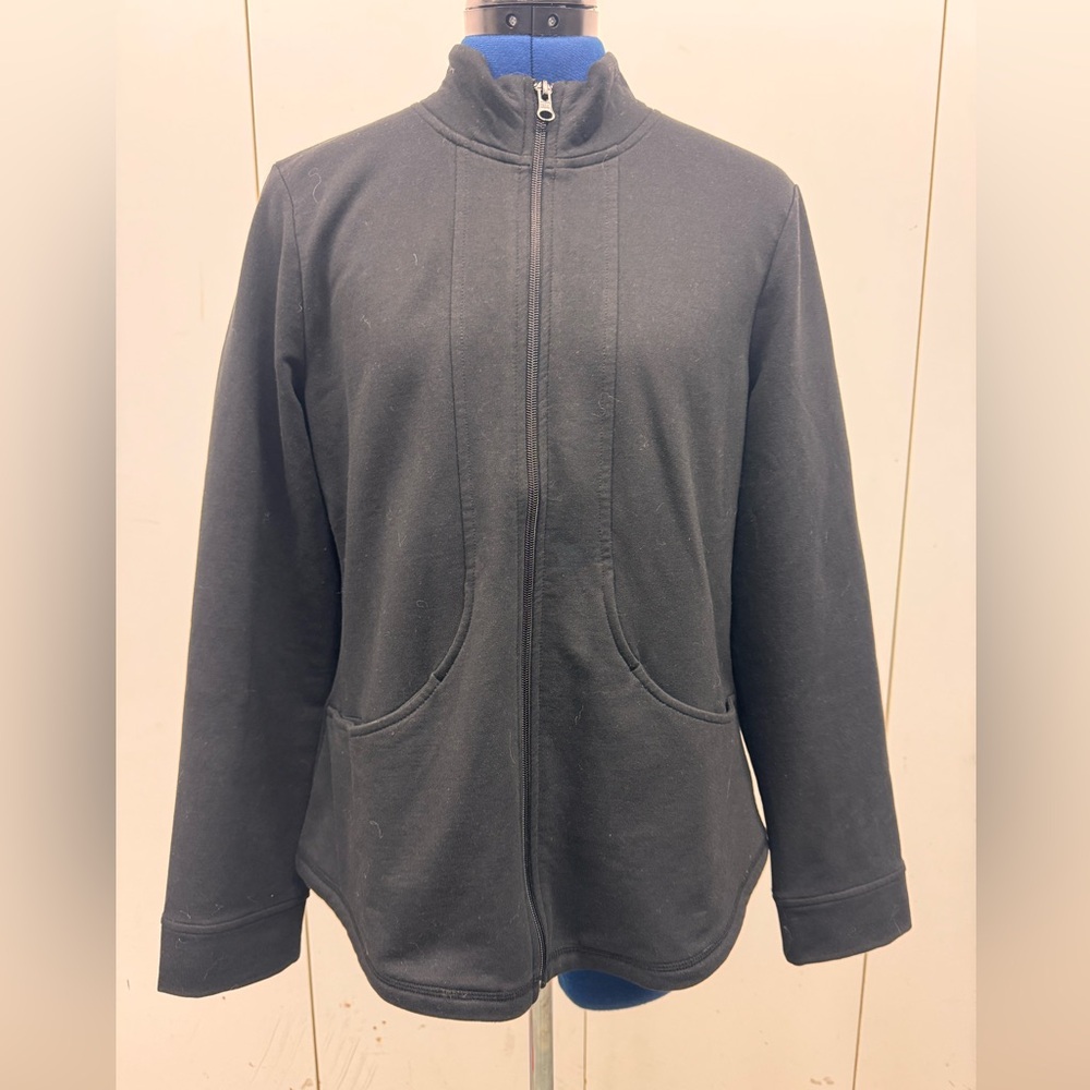 T by Talbots Black Zip Up Sweater